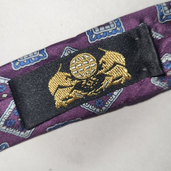 Givenchy Monsieur Silk Tie‎ Purple Silver Blue - Picture 5 of 8